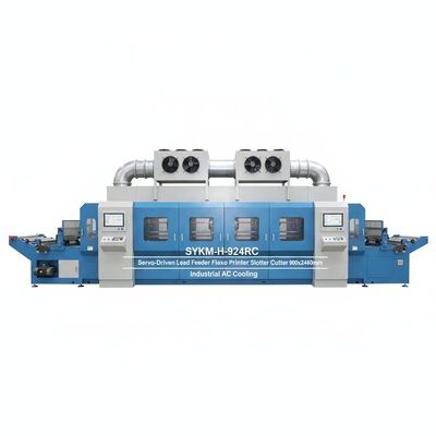 SYKM-H-924RC Servo-aangedreven loodvoeder Flexo printer Slotter Die Cutter 900x2400mm Industriële AC koeling