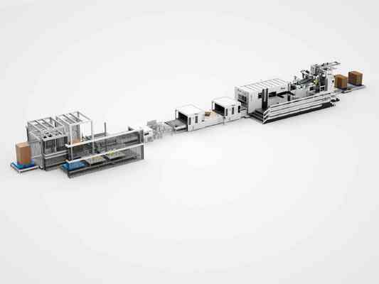 High-Speed Fully Automatic Heavy-Duty Corrugated Packaging Production Line with 5,000 Sheets / Hour and 400-450 Tons Cutting Pressure