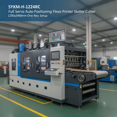 SYKM-H-1224RC Volledige servo-auto-positionering Flexo-printer Slotter-stansmachine 1200x2400 mm Installatie met één sleutel